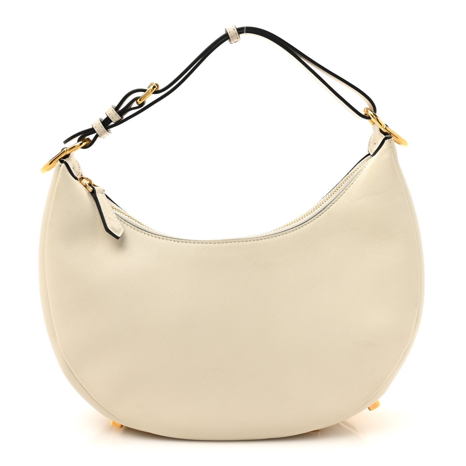 Fendi Vitello Grace Matte Small Fendigraphy Hobo Bag White Ice
