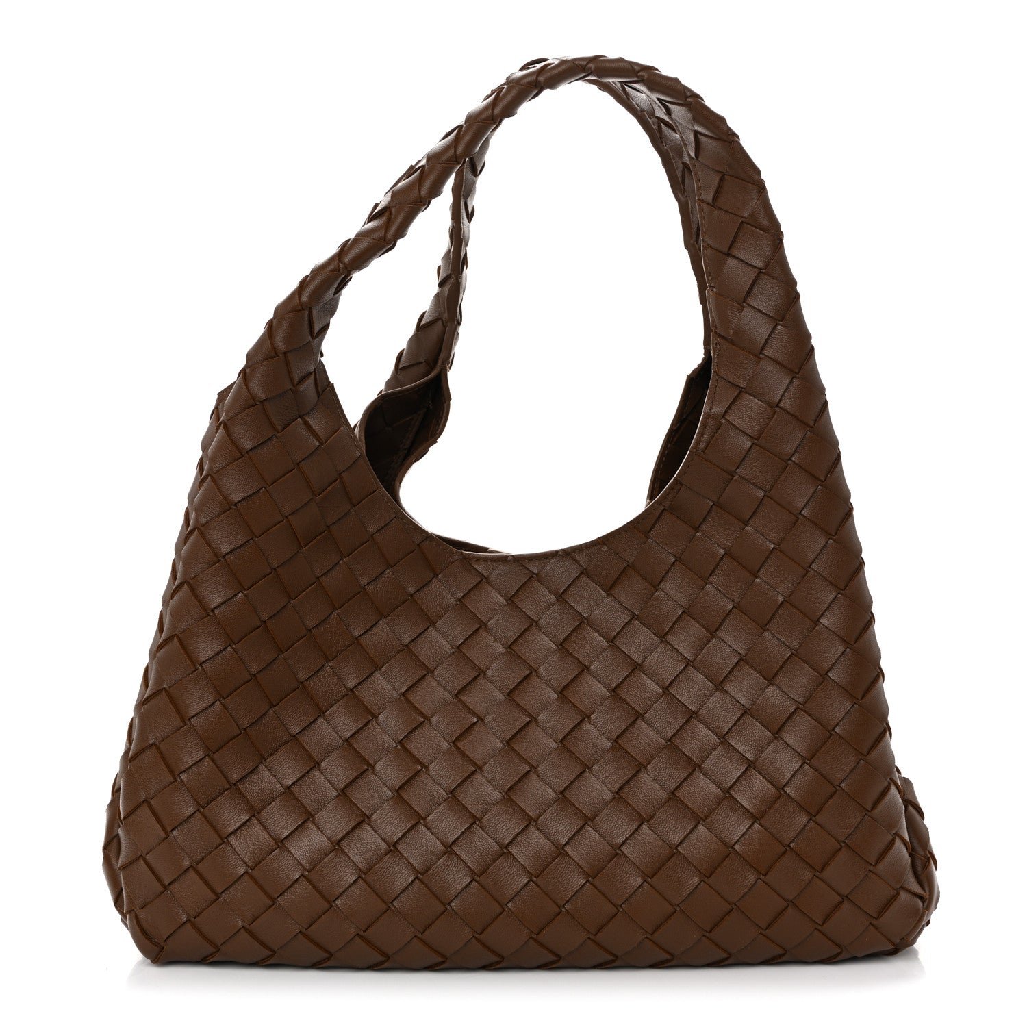 Bottega Veneta Intrecciato Medium Campana Shoulder Bag Tannin
