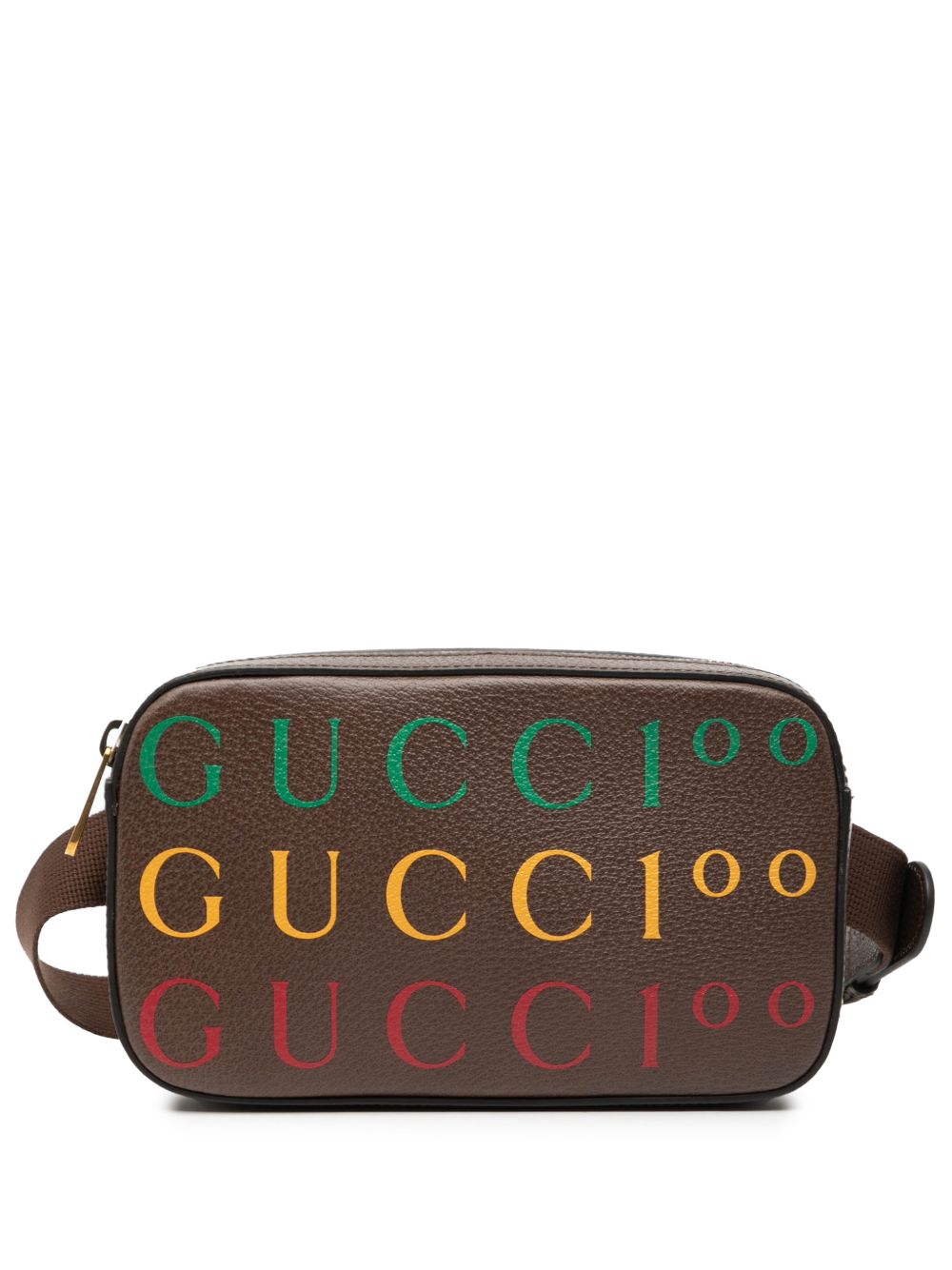 2016-2025 100th Anniversary Textured Dollar Calfskin Logo belt bag