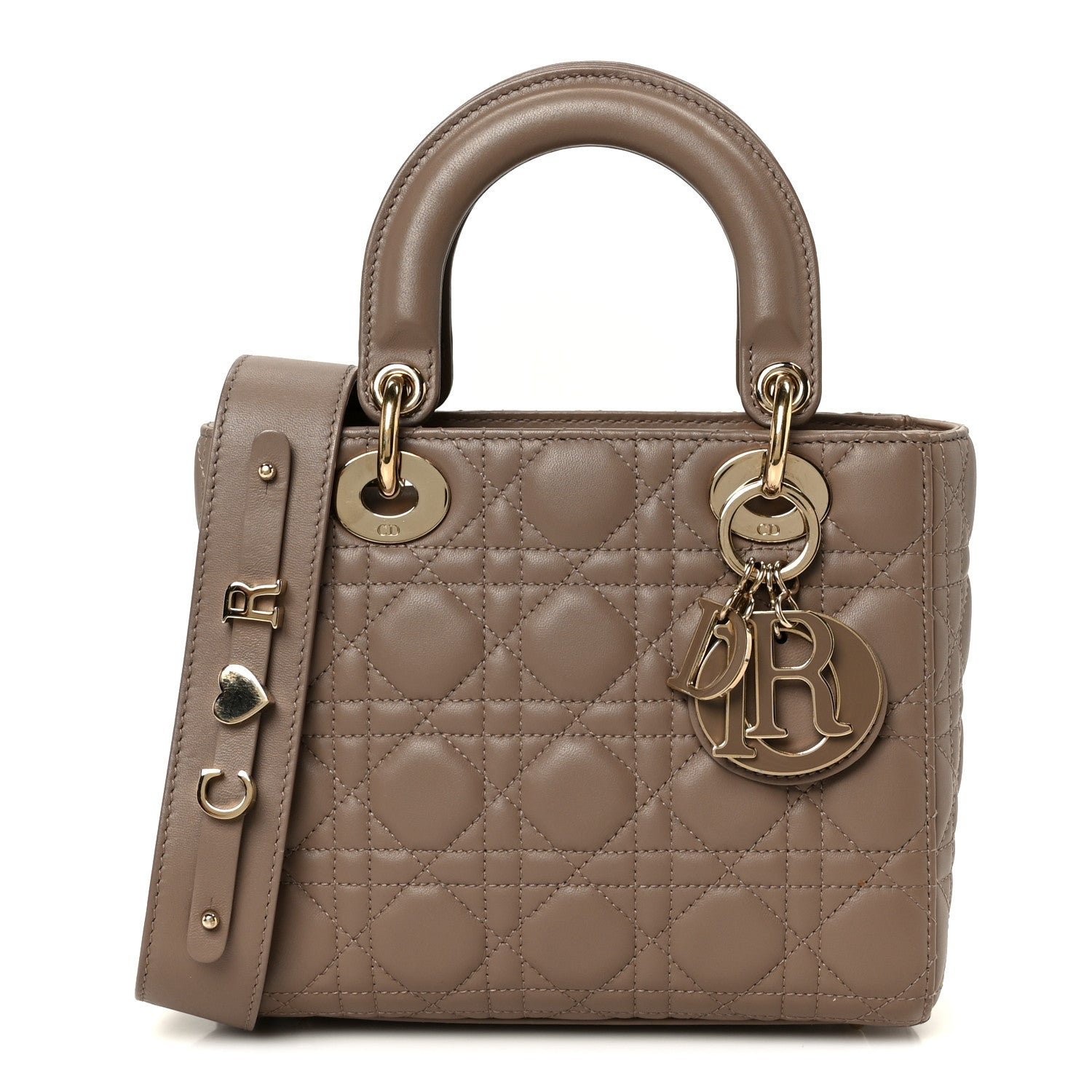 Christian Dior Lambskin Cannage Small My ABCDior Lady Dior Warm Taupe