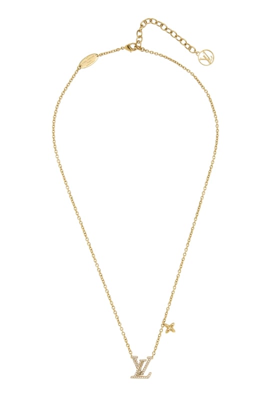 Gold Crystal 'LV' Iconic Necklace