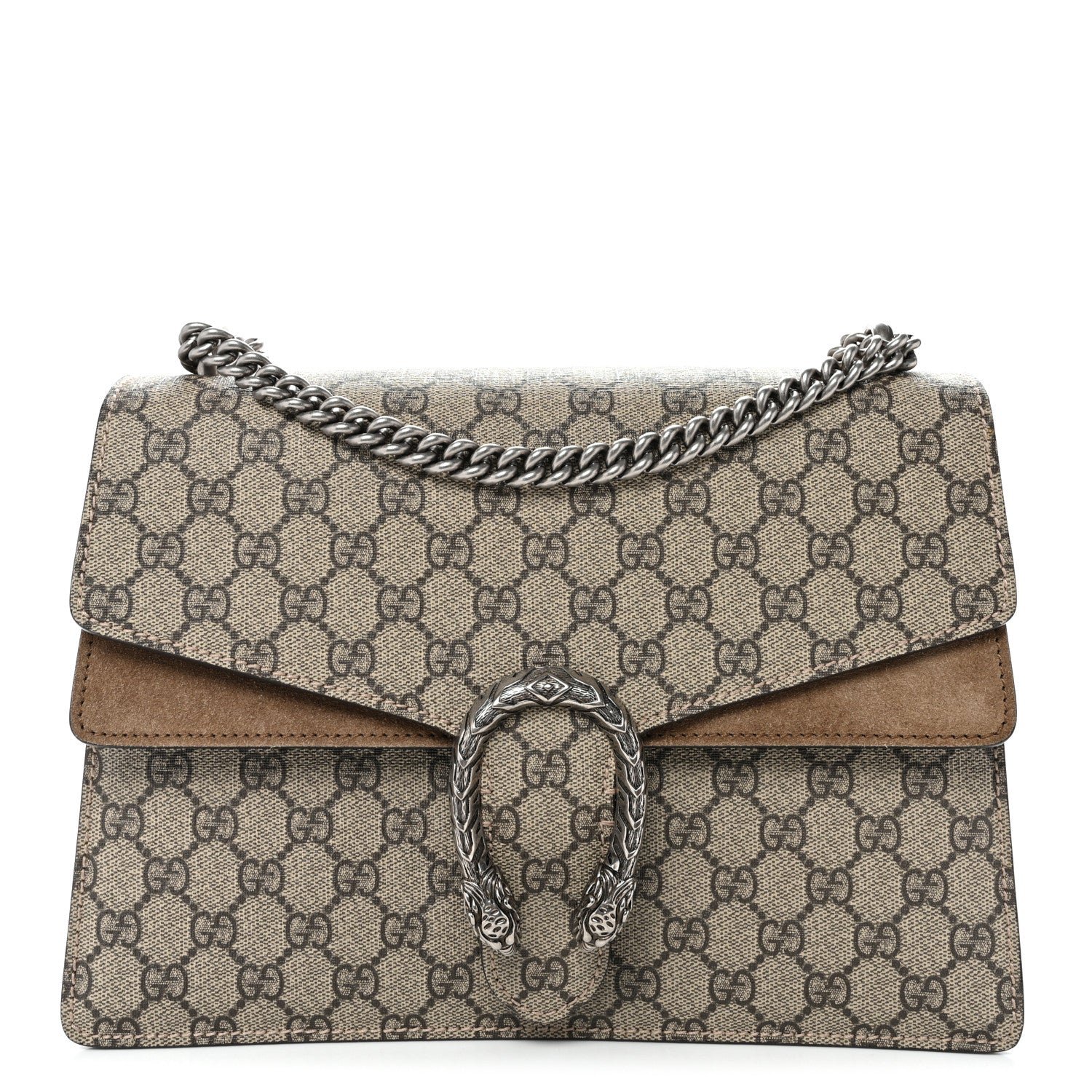 Gucci GG Supreme Monogram Medium Dionysus Shoulder Bag Taupe
