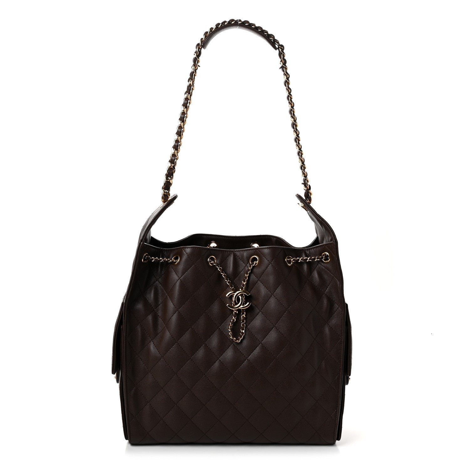 Chanel Caviar Quilted Medium Chanel 25 Handbag Dark Brown