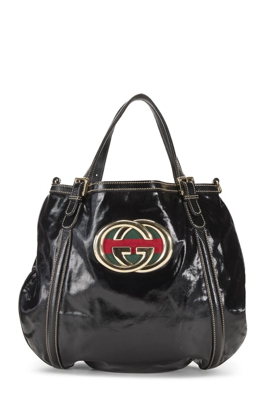 Black Patent Leather Britt Hobo