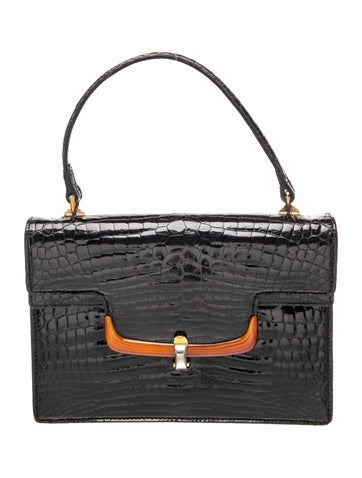 Crocodile Top Handle Bag