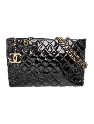 Patent CC Charm Tote