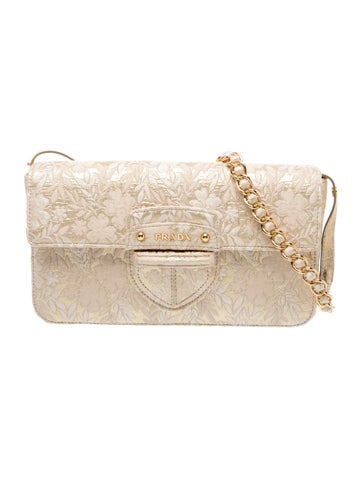 Prada Broccato Flap Shoulder Bag