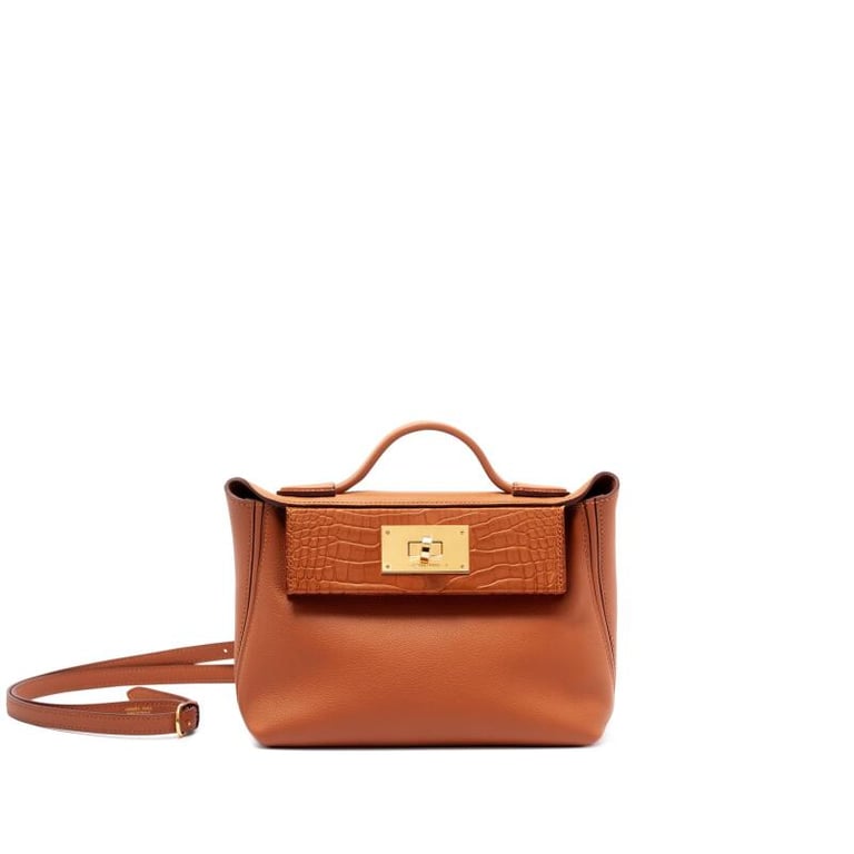 Hermes Limited Edition Gold Matte Alligator and Evercolor Touch Mini 24/24 21 Gold Hardware, 2023
