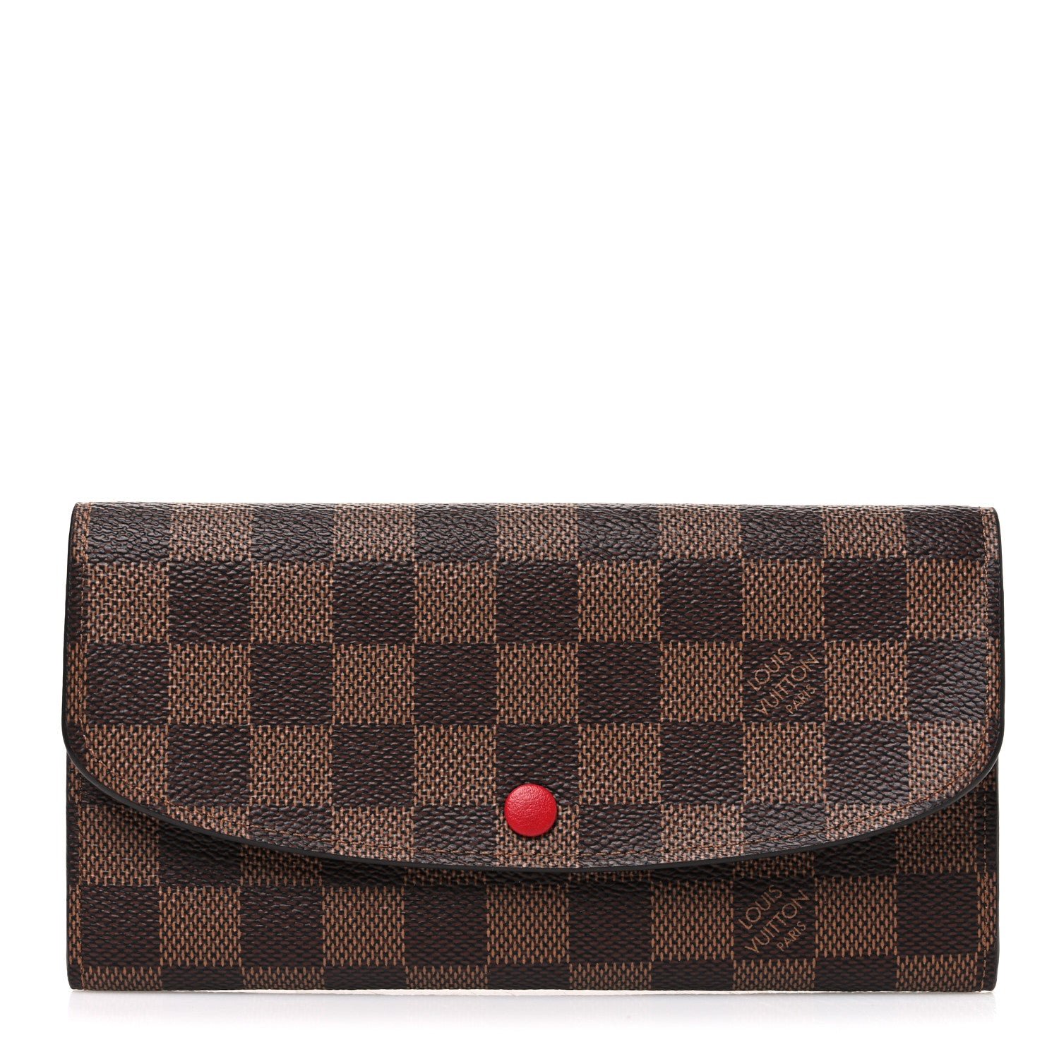 Louis Vuitton Damier Ebene Emilie Wallet Red