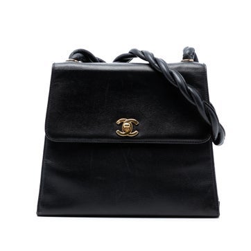 CC Caviar Calfskin Twisted Strap Shoulder Bag