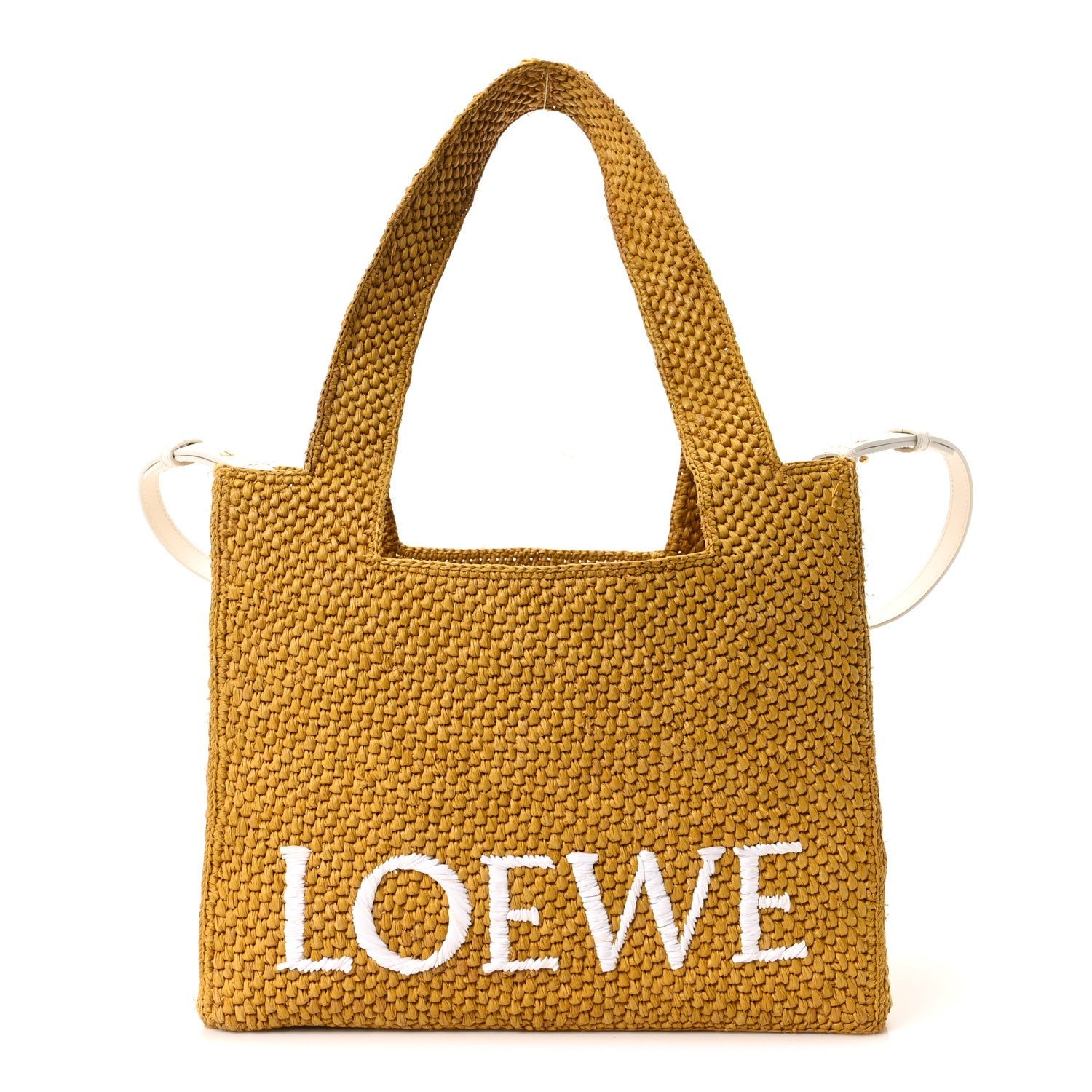 Loewe Loewe X PAULA'S IBIZA Raffia Medium Font Tote Ochre