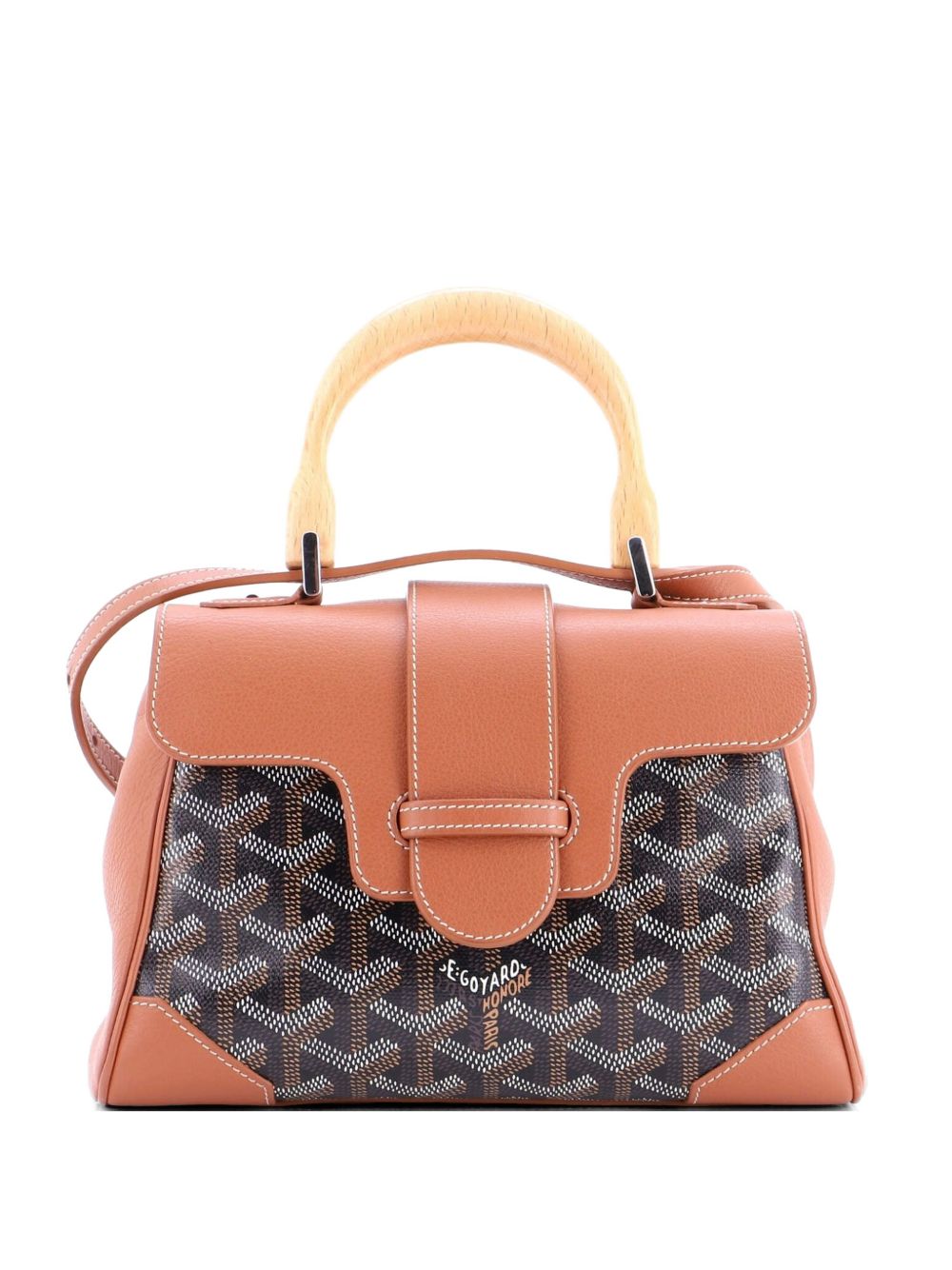 Goyard Saigon Top Handle Bag Coated Canvas with Leather Mini shoulder bag