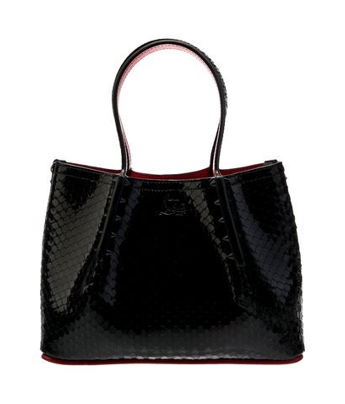 Christian Louboutin Louboutin Snakeskin Cabarock Birdy Patent Tote Bag
