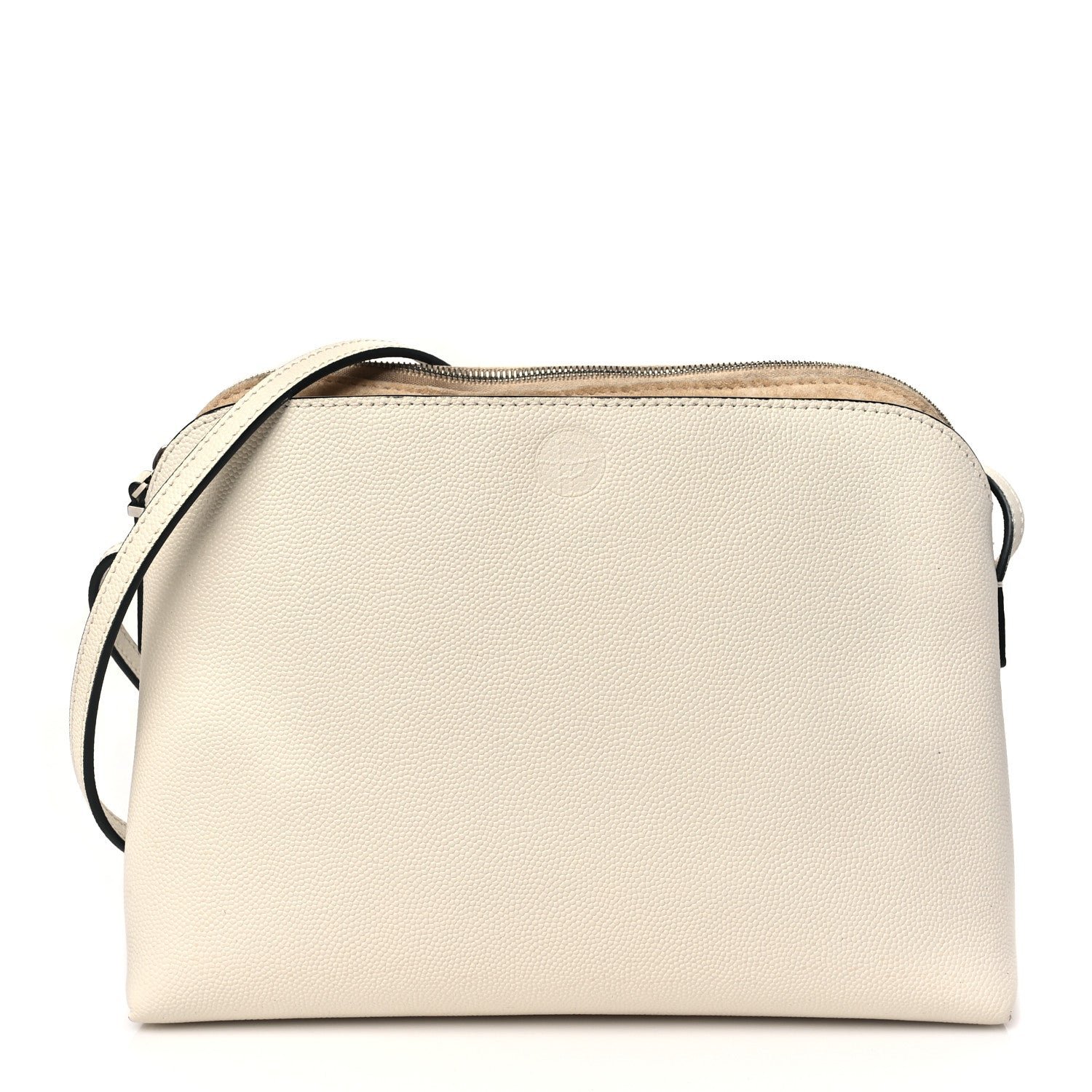 The Row Grained Calfskin Multi-Pouch Crossbody Bag Ivory