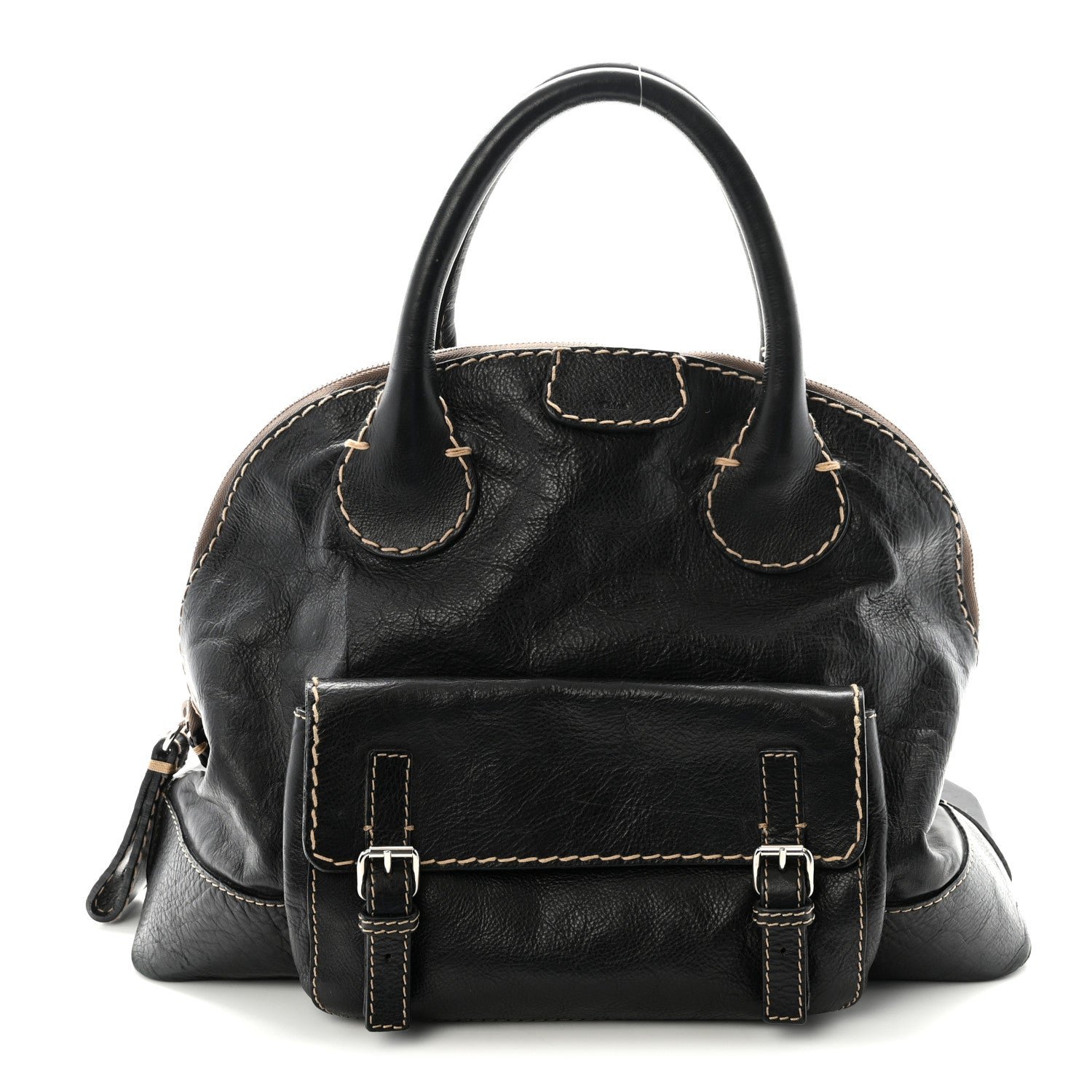 Chloe Chloe Calfskin Edith Dome Bowler Black