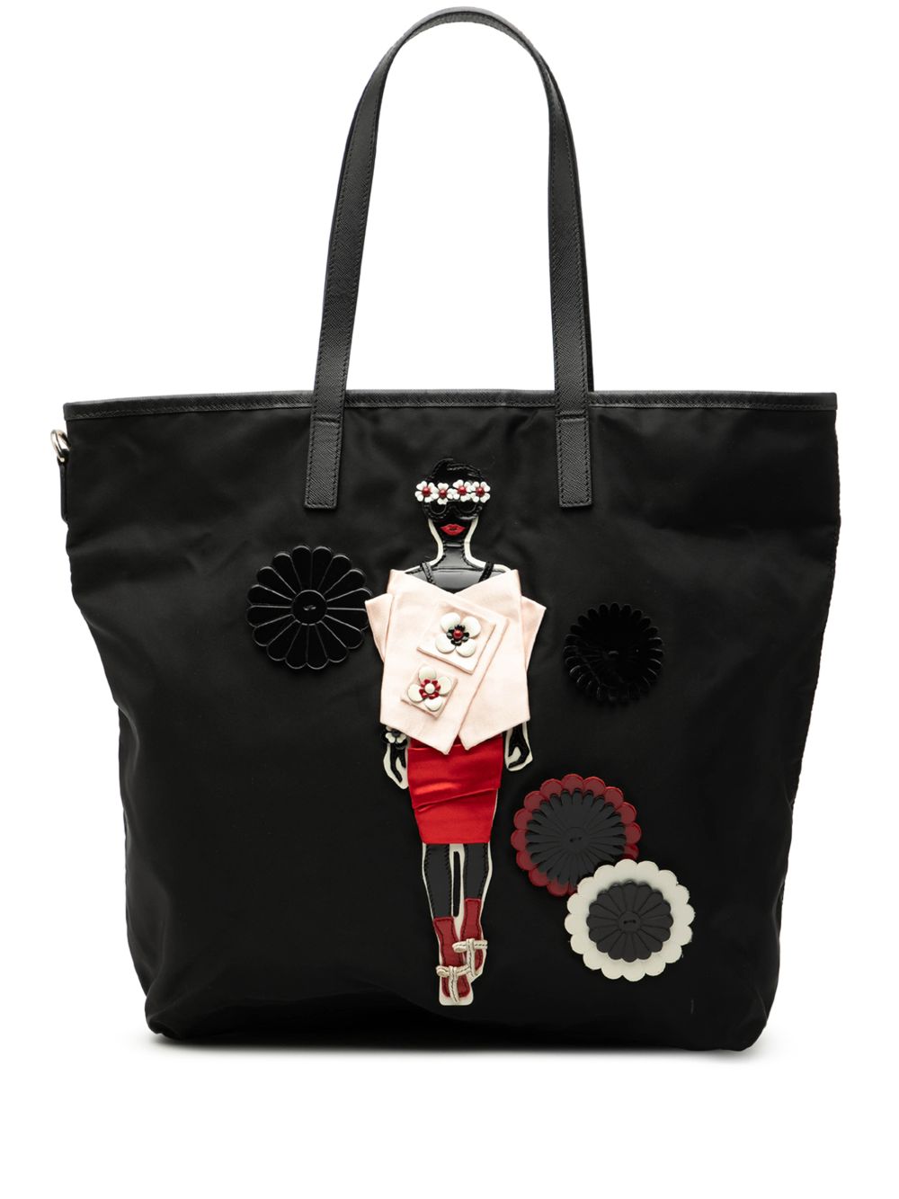 2013-2025 Saffiano Trimmed Tessuto Applique tote bag