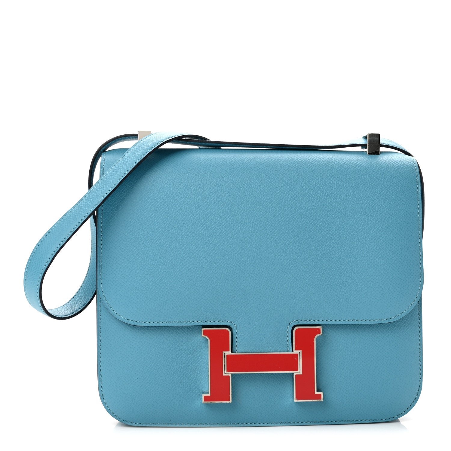 Epsom Enamel Constance 24 Bleu Du Nord Rouge