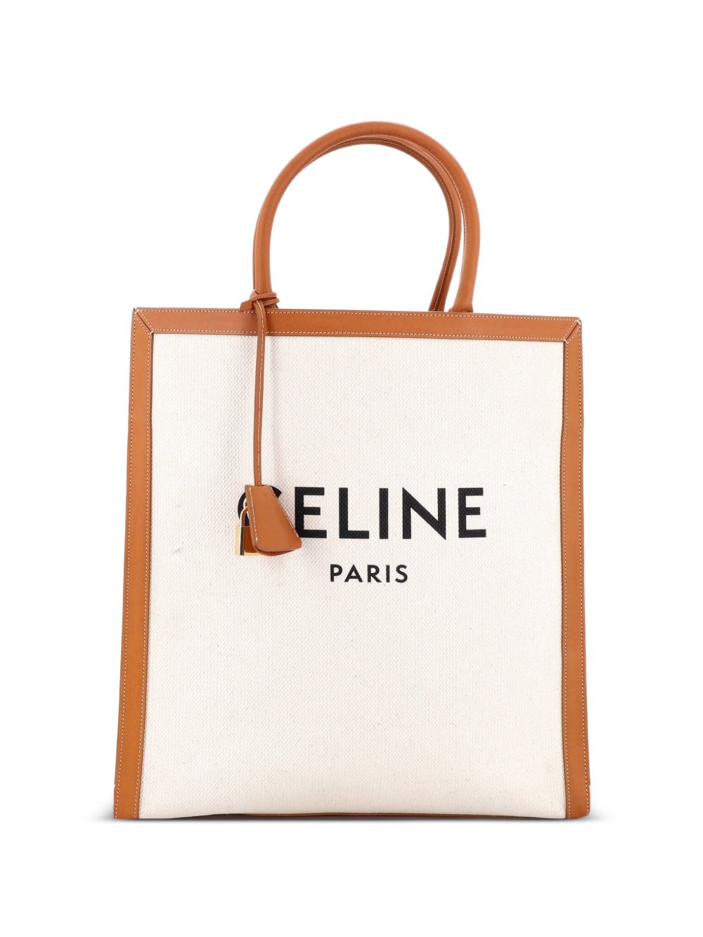 Vertical Cabas Canvas with Leather Large tote bag