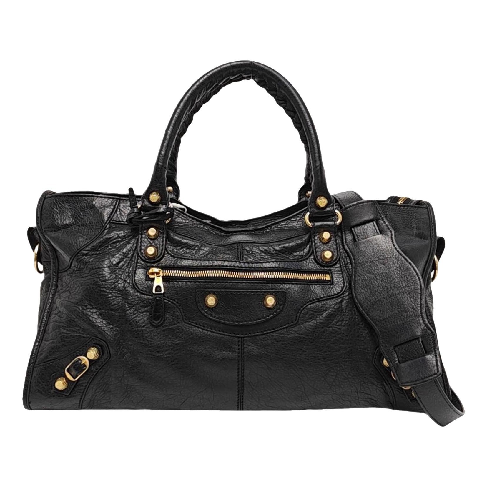 City leather handbag