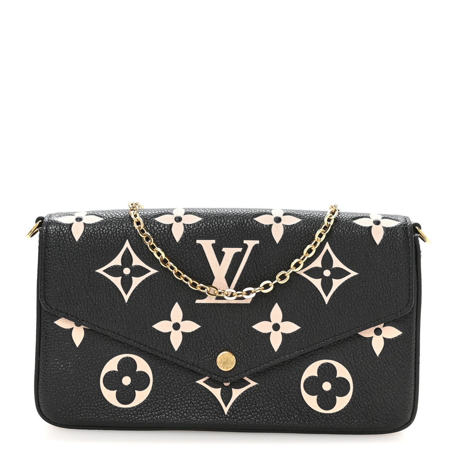 Louis Vuitton Empreinte Monogram Giant Felicie Pochette Black Beige