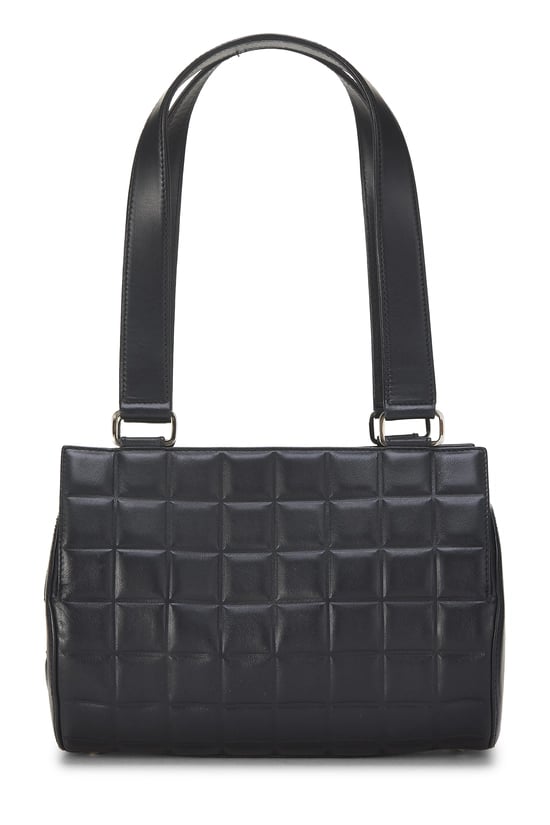 Black Quilted Lambskin Barrel Handbag