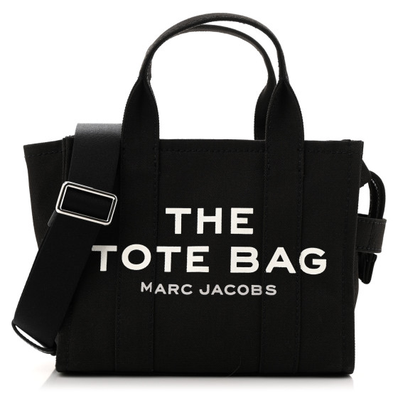 Marc Jacobs Cotton Canvas Small The Traveler Tote Bag Black