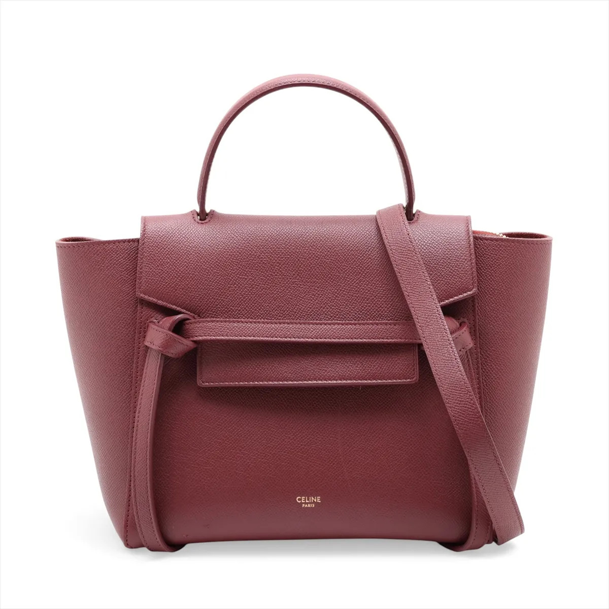 Celine Belt Bag Nano Leather 2 Way Handbag Bordeaux