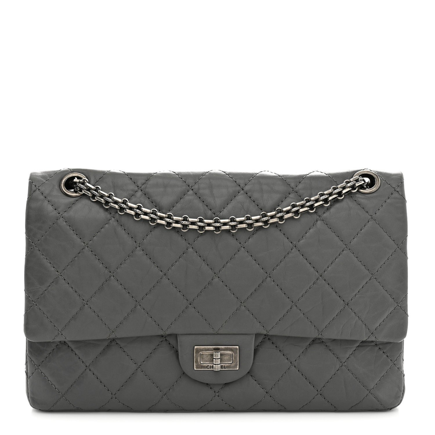 Chanel Aged Calfskin Quilted 2.55 Reissue 226 Flap Grey