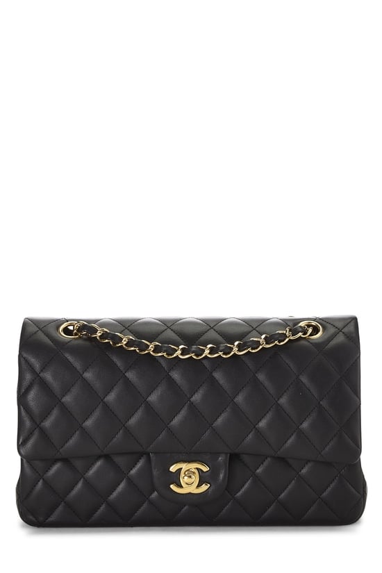 Black Quilted Lambskin Classic Double Flap Medium