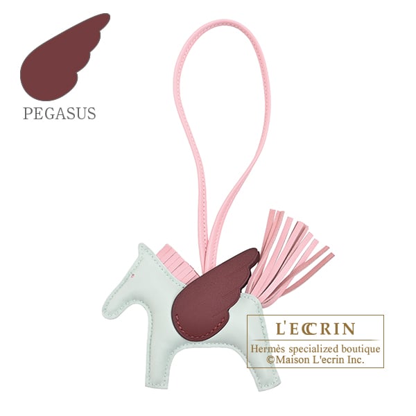 Hermes Rodeo charm Pegasus PM Vert peppermint/Rose sakura/Rouge H Agneau/Swift leather