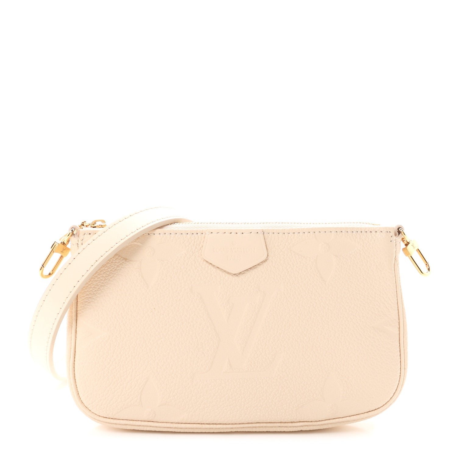 Louis Vuitton Empreinte Monogram Giant Multi Pochette Accessories Small Pochette Cream