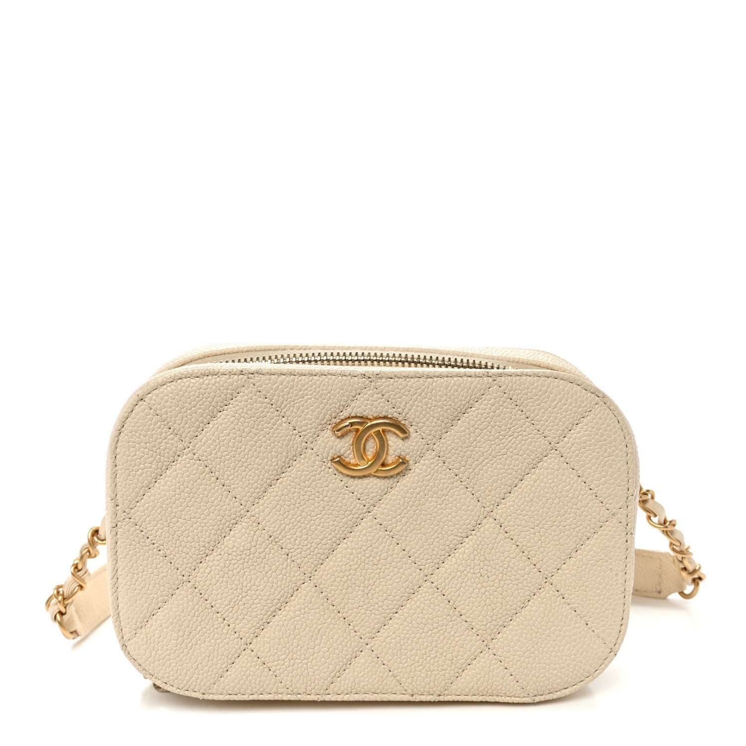 Chanel Chanel Caviar Quilted Flap Waist Bag White