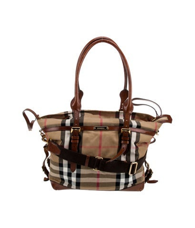 Burberry Canvas House Check Diaper Bag