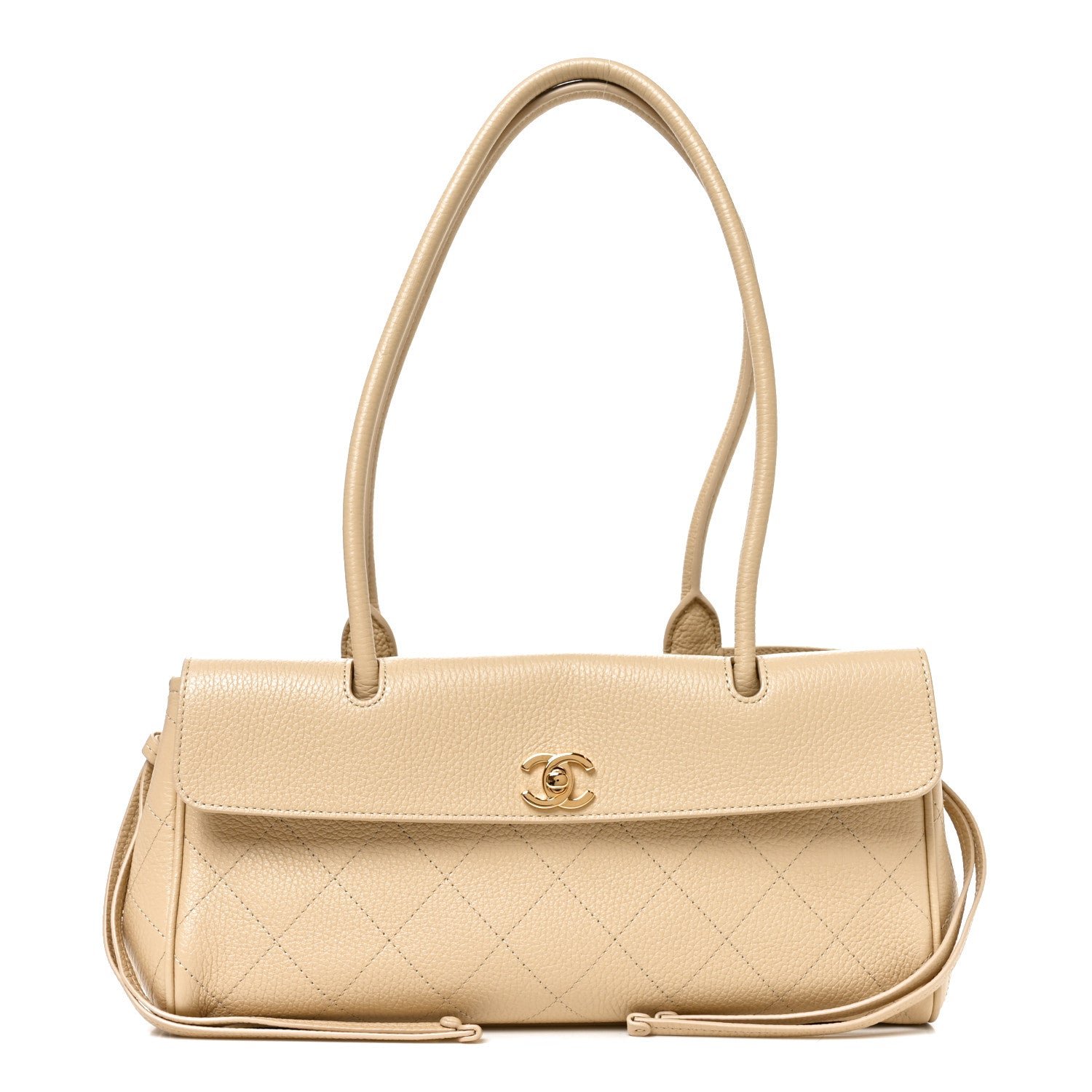 Chanel Grained Calfskin Stitched Urban Essentials Small Shopping Bag Beige