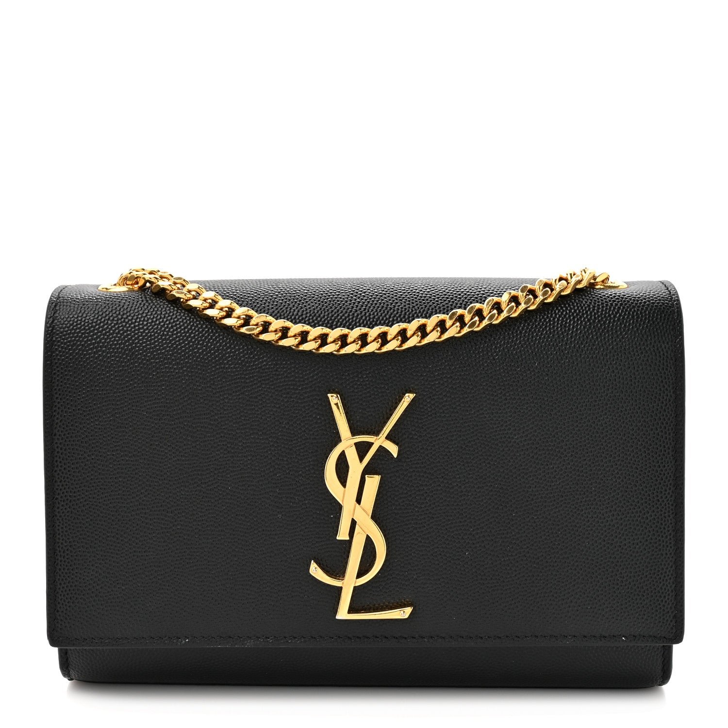 Saint Laurent Grain De Poudre Small Monogram Kate Satchel Black