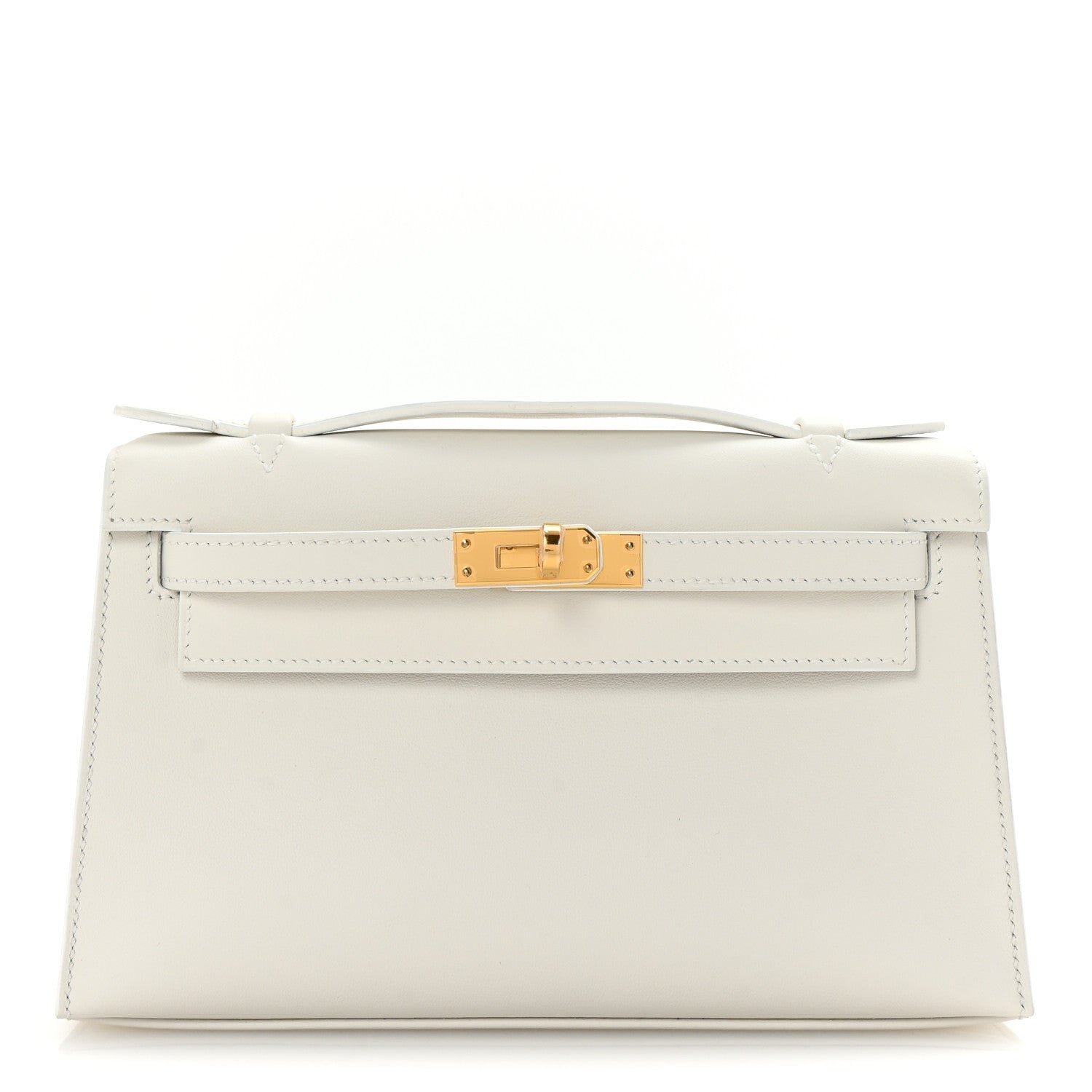Hermes Swift Kelly Pochette Clutch New White