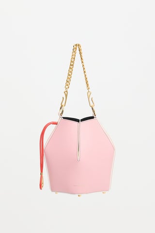 Leather Tricolour Bucket Bag