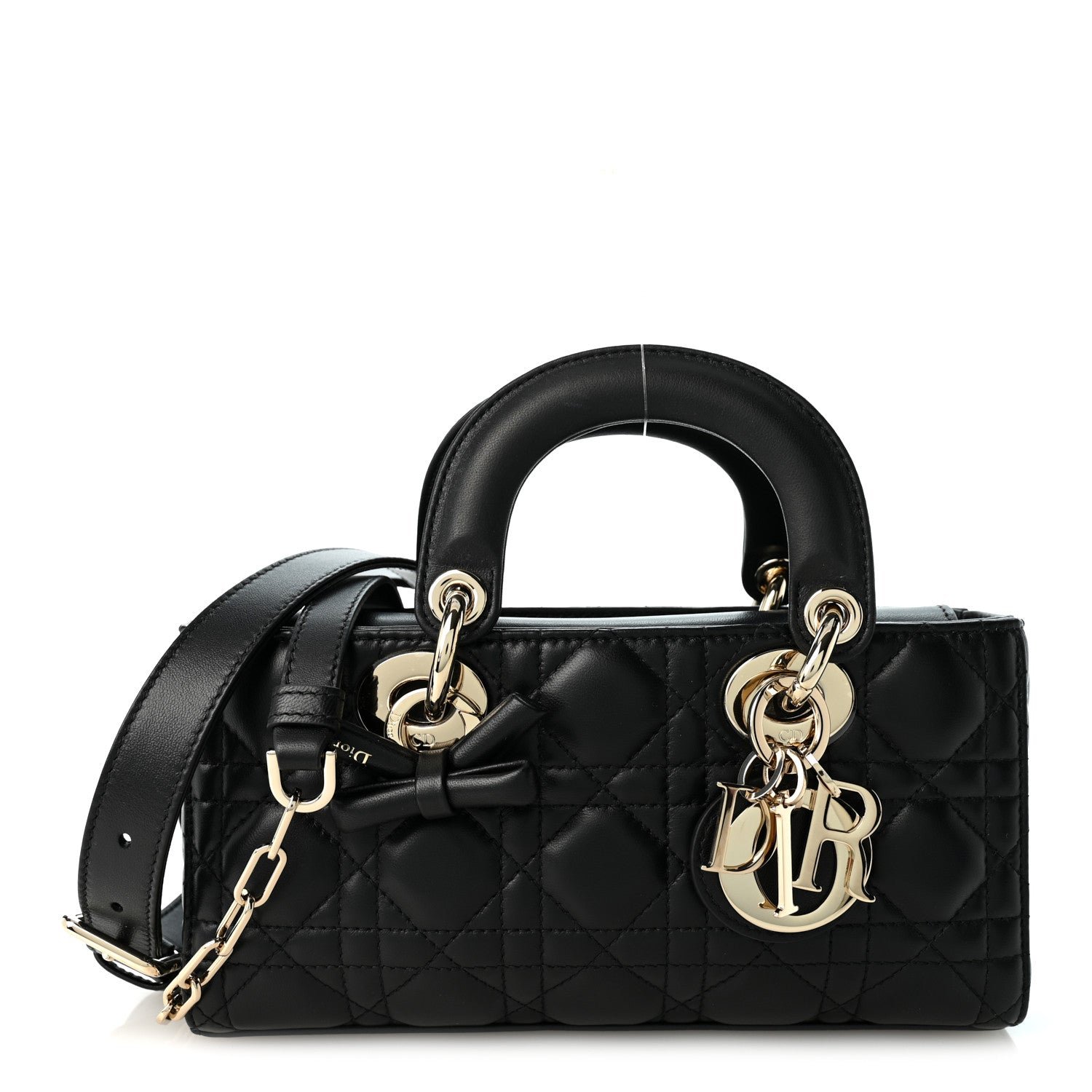 Christian Dior Lambskin Cannage Small Lady D-Joy Black