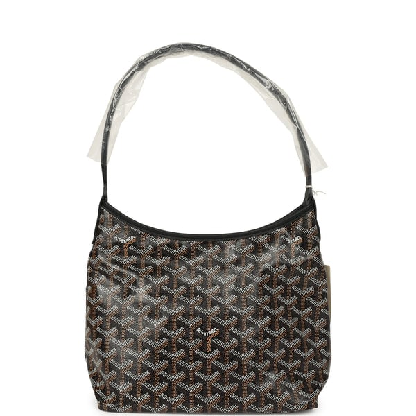 Goyard Goyard Goyardine Black Boheme Mini Hobo Bag Palladium Hardware