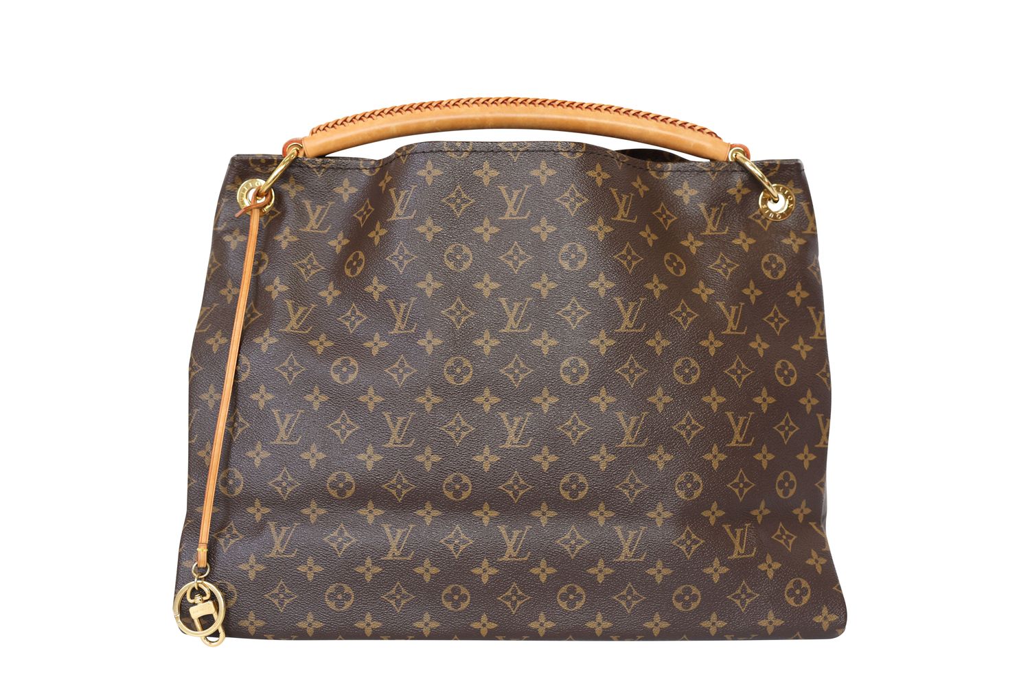 Louis Vuitton Louis Vuitton Artsy MM Bag, Brown Monogram Canvas and Natural Leather with Gold Hardware, Preowned in Dustbag WA001
