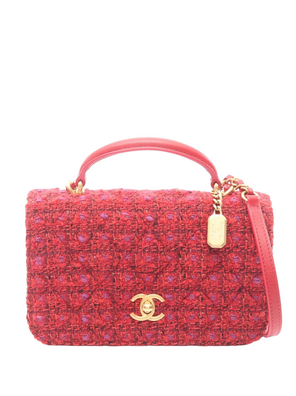2021-2026 Mini Rectangular Tweed Top Handle Flap satchel