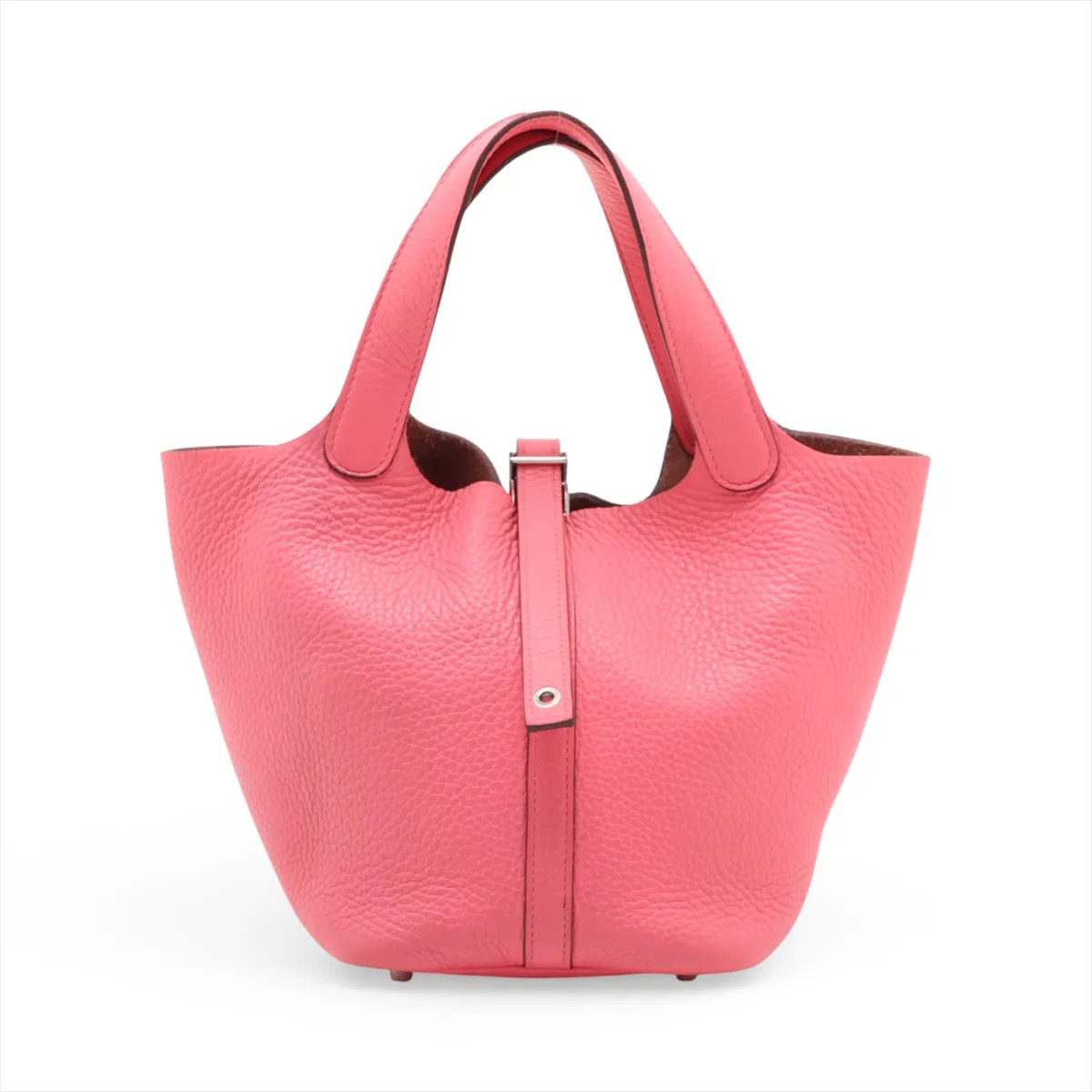 Hermès Picotin Lock 18 PM Taurillon Clemence Rose Azalee Silver Metal Fittings W