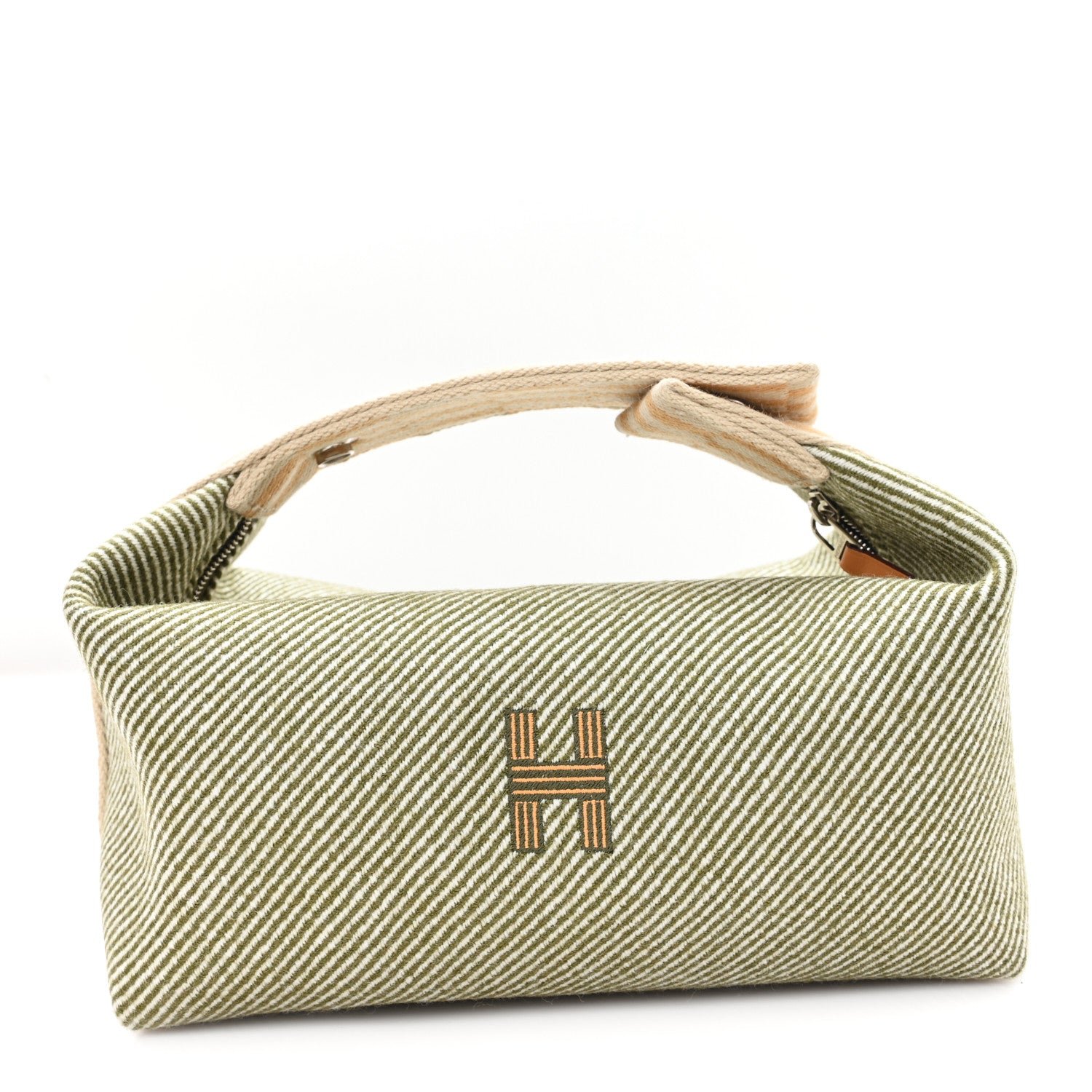 Hermes Wool Small Bride-A-Brac H Natte Pouch Vert Foret
