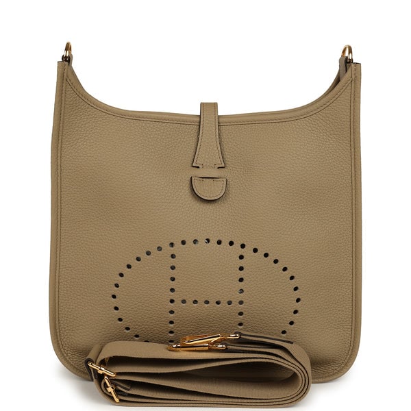 Hermes Evelyne III PM Beige Marfa Clemence Gold Hardware