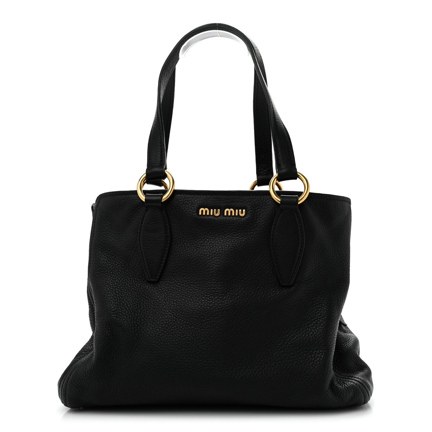 Miu Miu Miu Miu Vitello Daino Caribu Tote Black