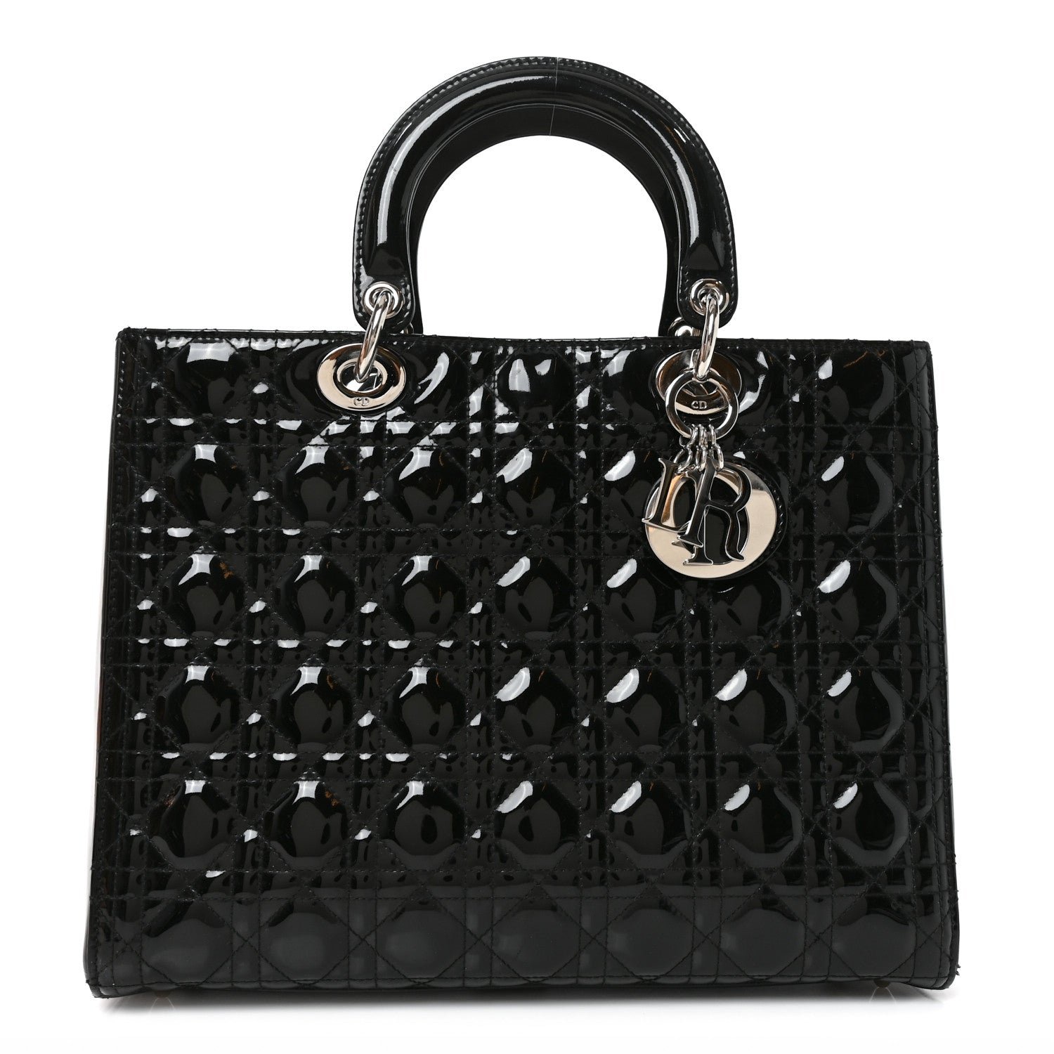Christian Dior Patent Cannage Large Lady Dior Black