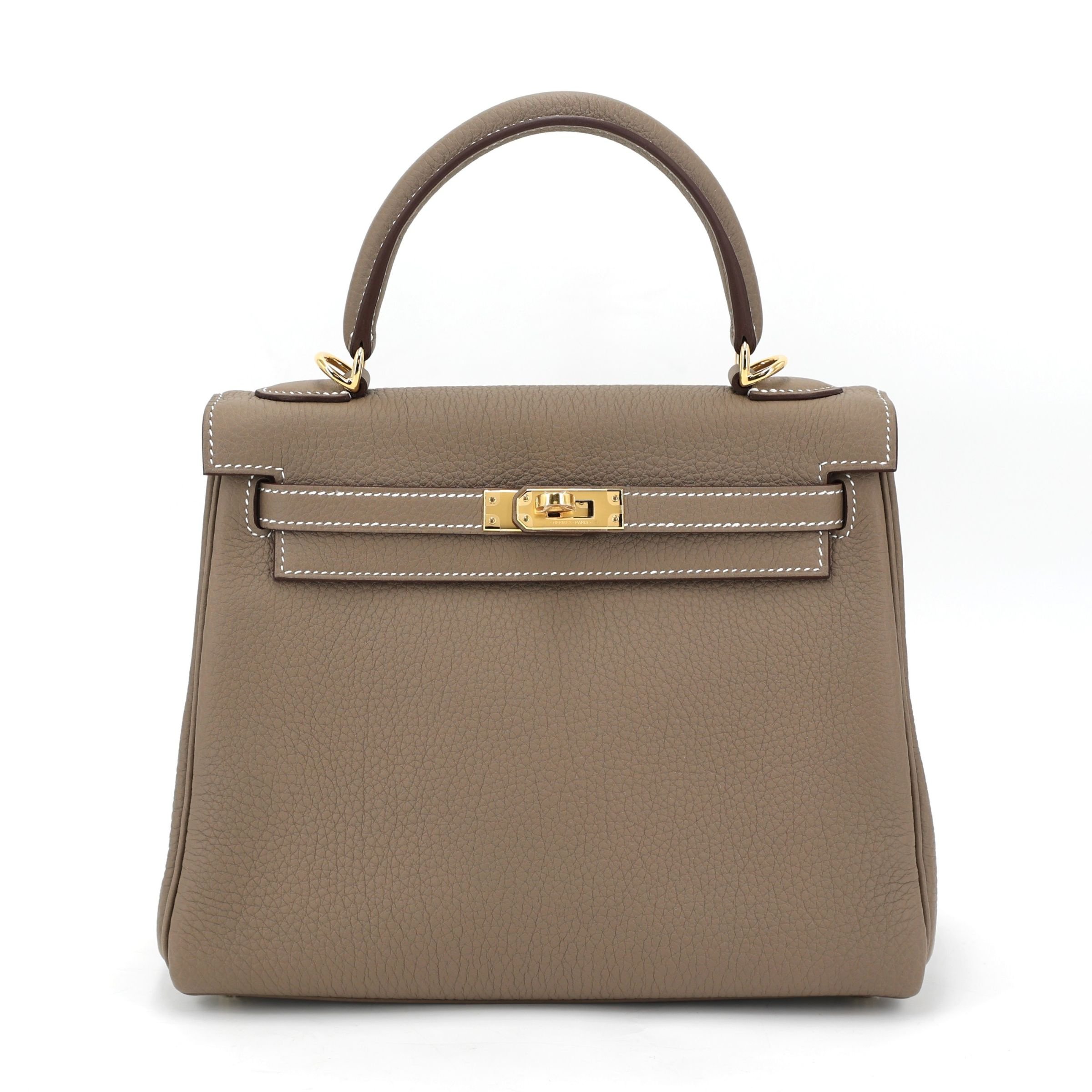 Hermes Brand New ( Rank N ) HERMÈS Kelly 25 Etoupe (18) Togo Gold hardware K (2025)