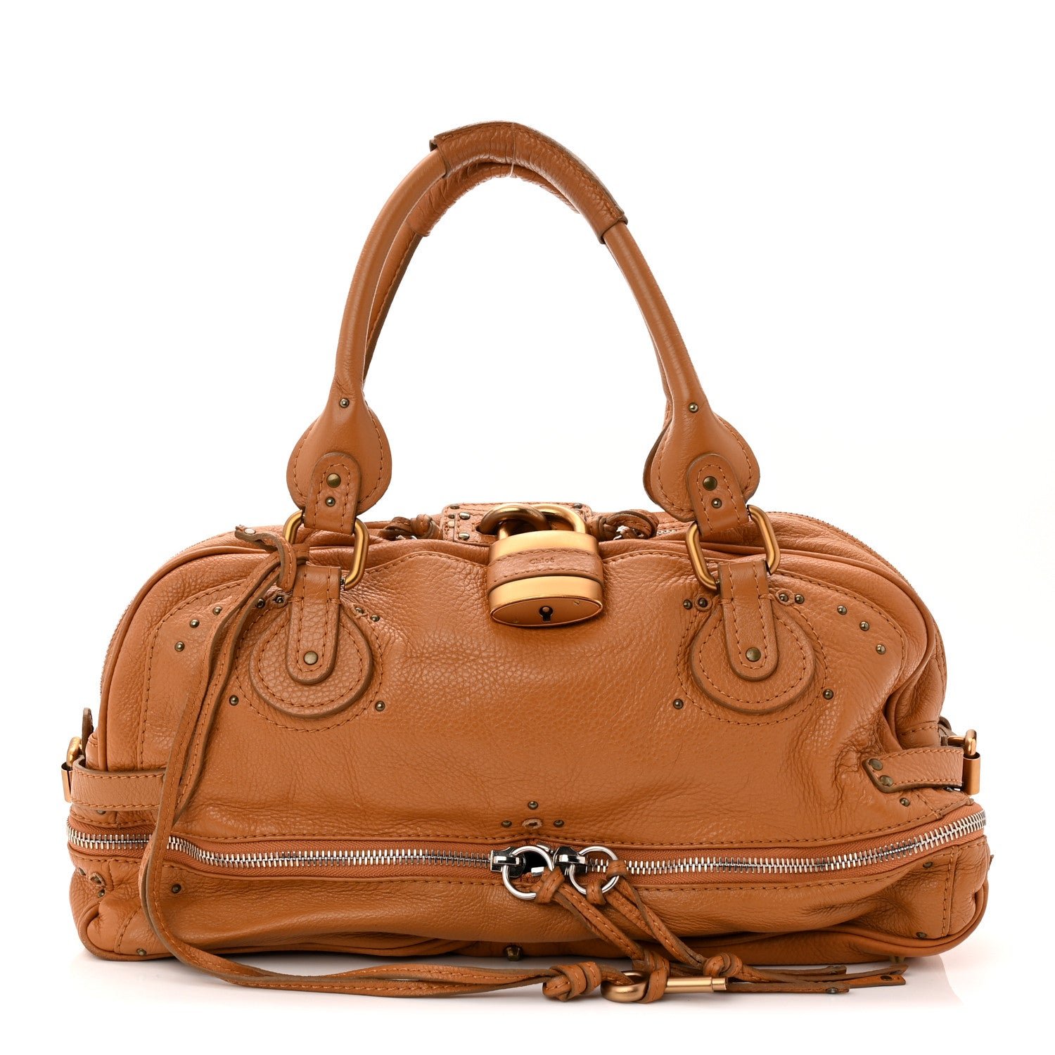 Chloe Chloe Calfskin Large Paddington Satchel Beige