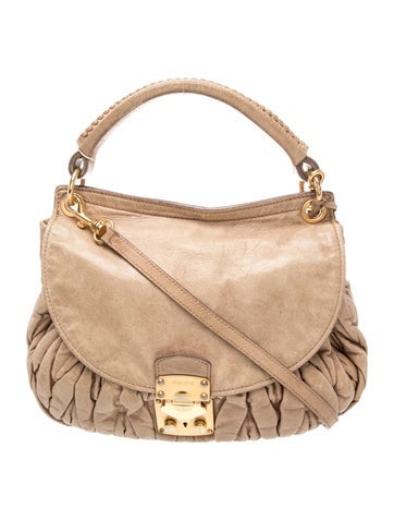 Miu Miu Leather Matelassé Coffer Hobo