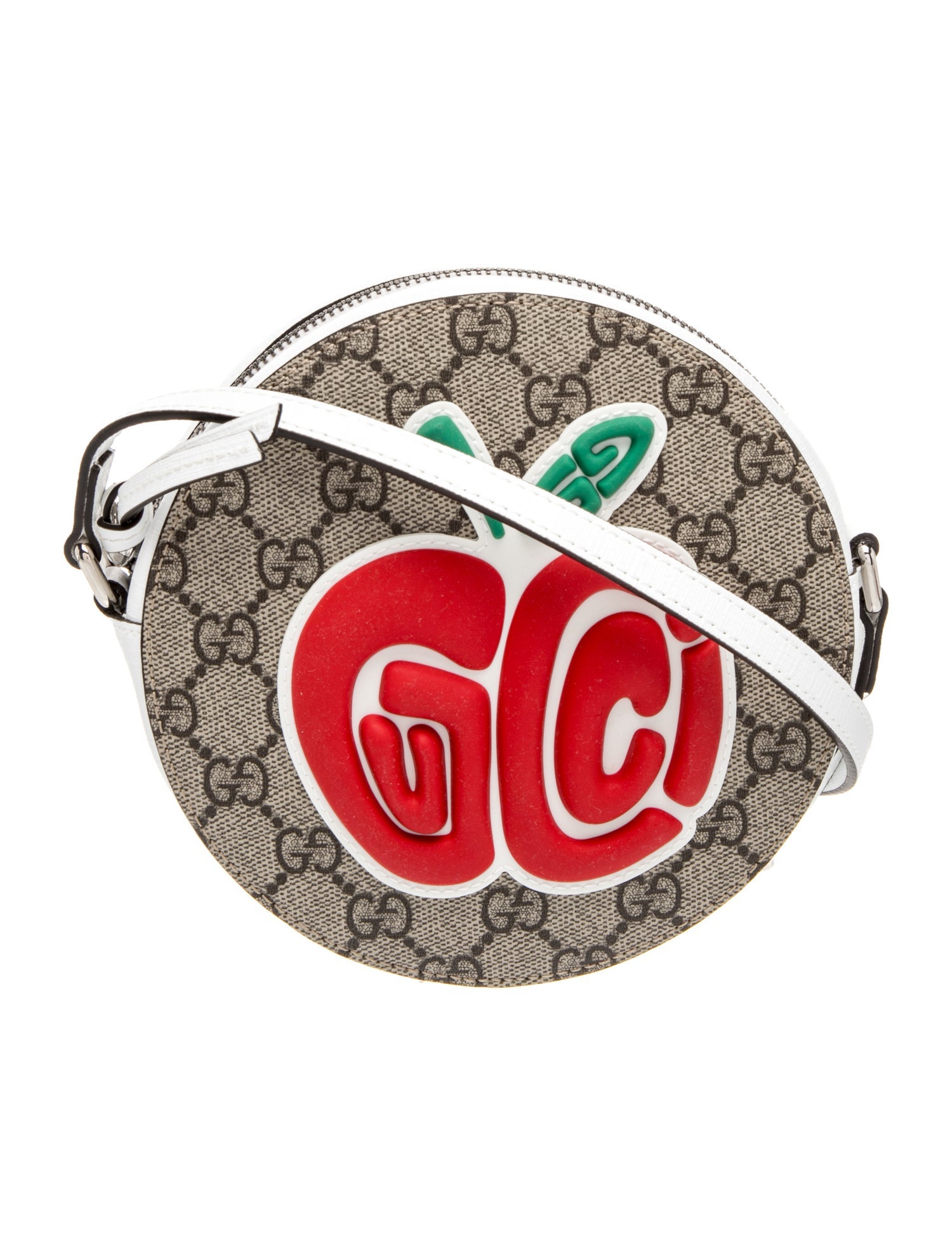 Kids' GG Apple Appliquéd Canvas Handbag